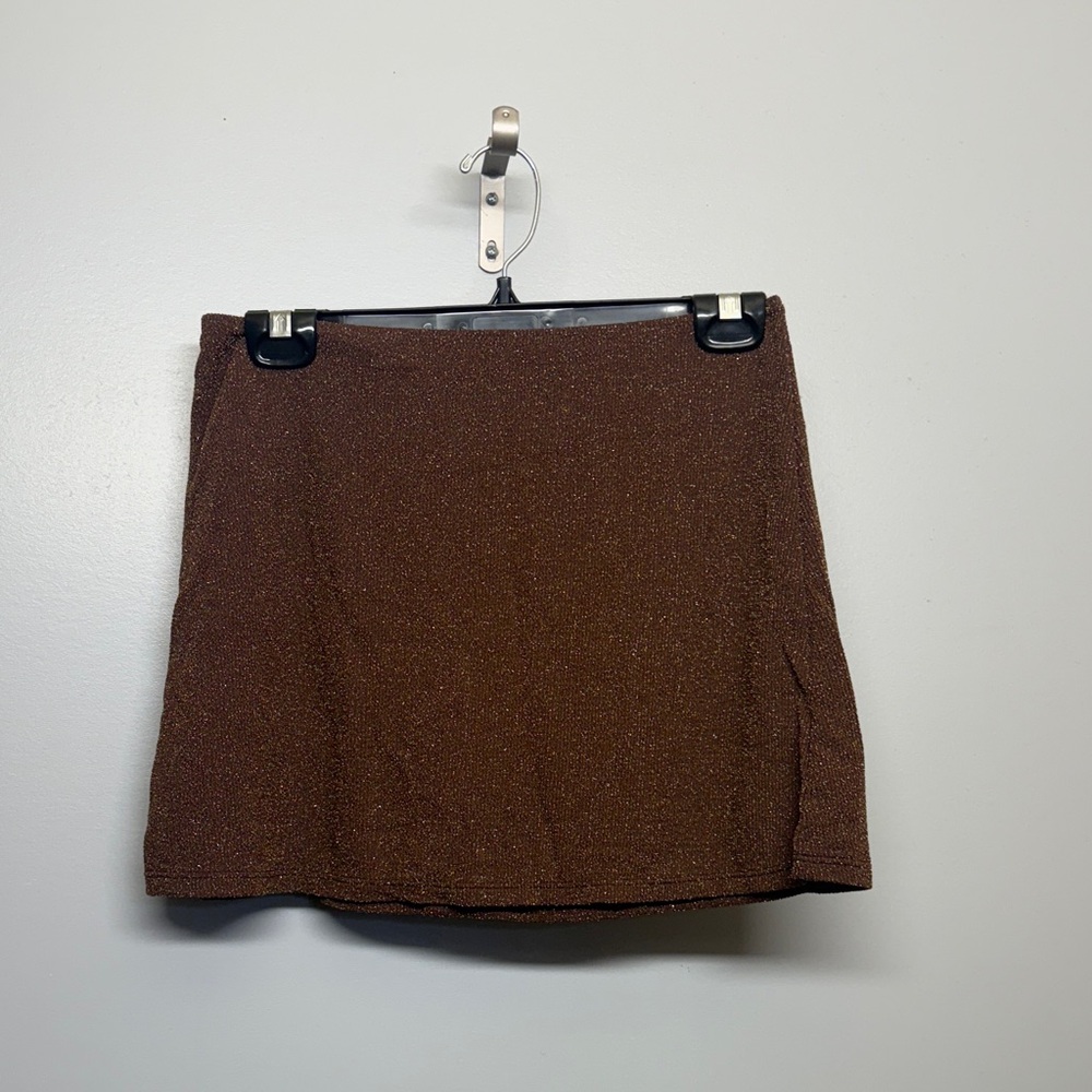 PINK Victoria's Secret Brown Glitter Stretch Mini Skirt SIZE M